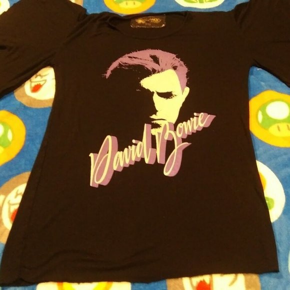 Vintage David Bowie Buddhist Punk Flowy Sleeved Women's T-shirt - Picture 1 of 4